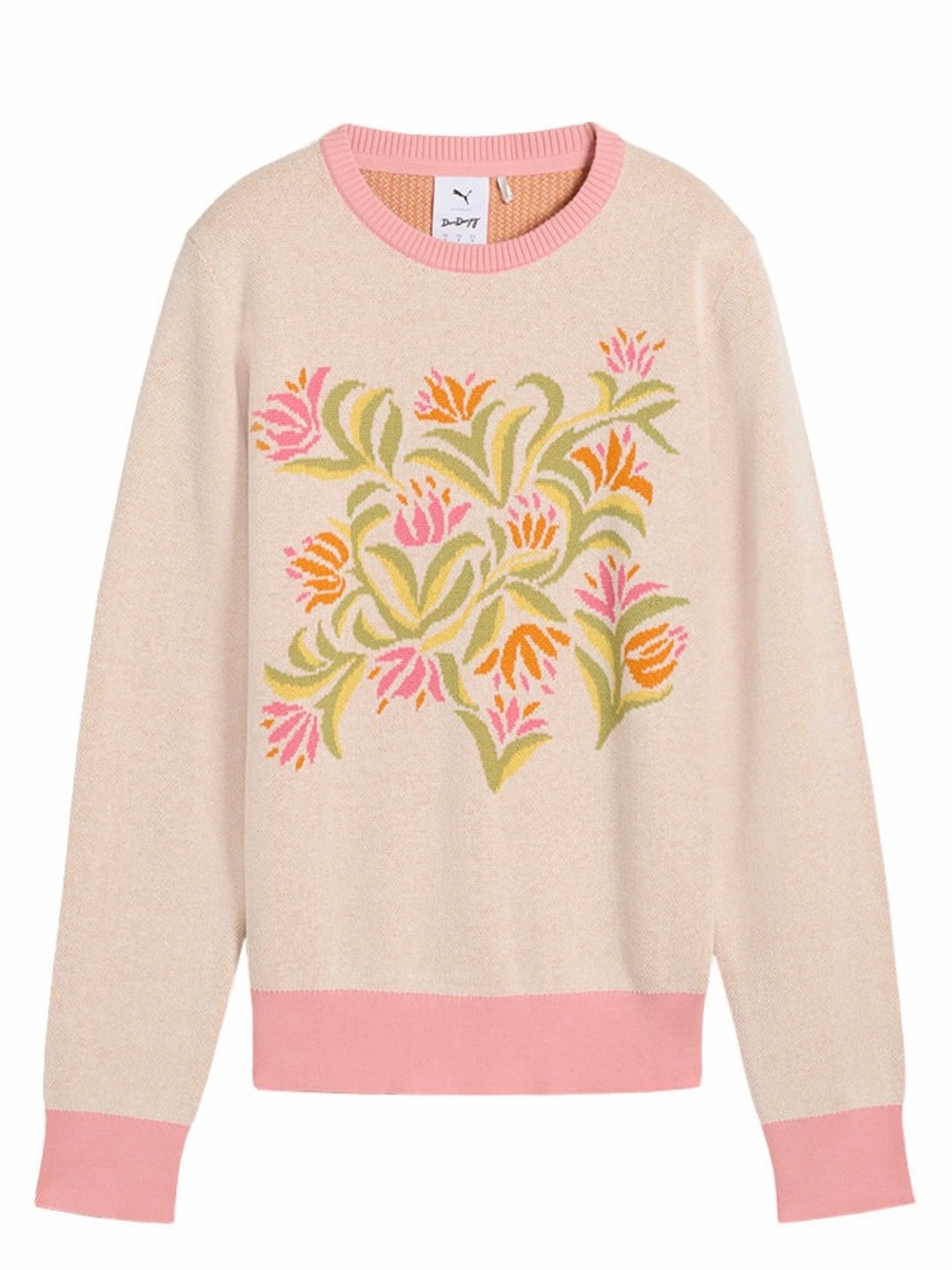 Pink Floral Crewneck Sweater